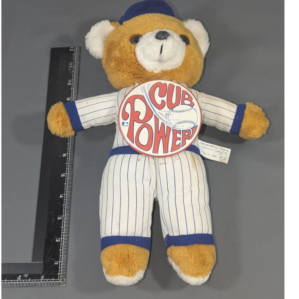 Vintage Steven Smith Chicago Cubs Cub Power Plush Bear MLB Baseball Pinstripe